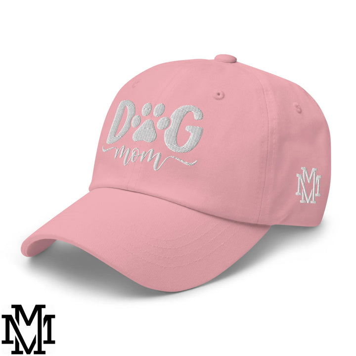 Dog Mom Embroidered Unstructured Dad Hat - Pink