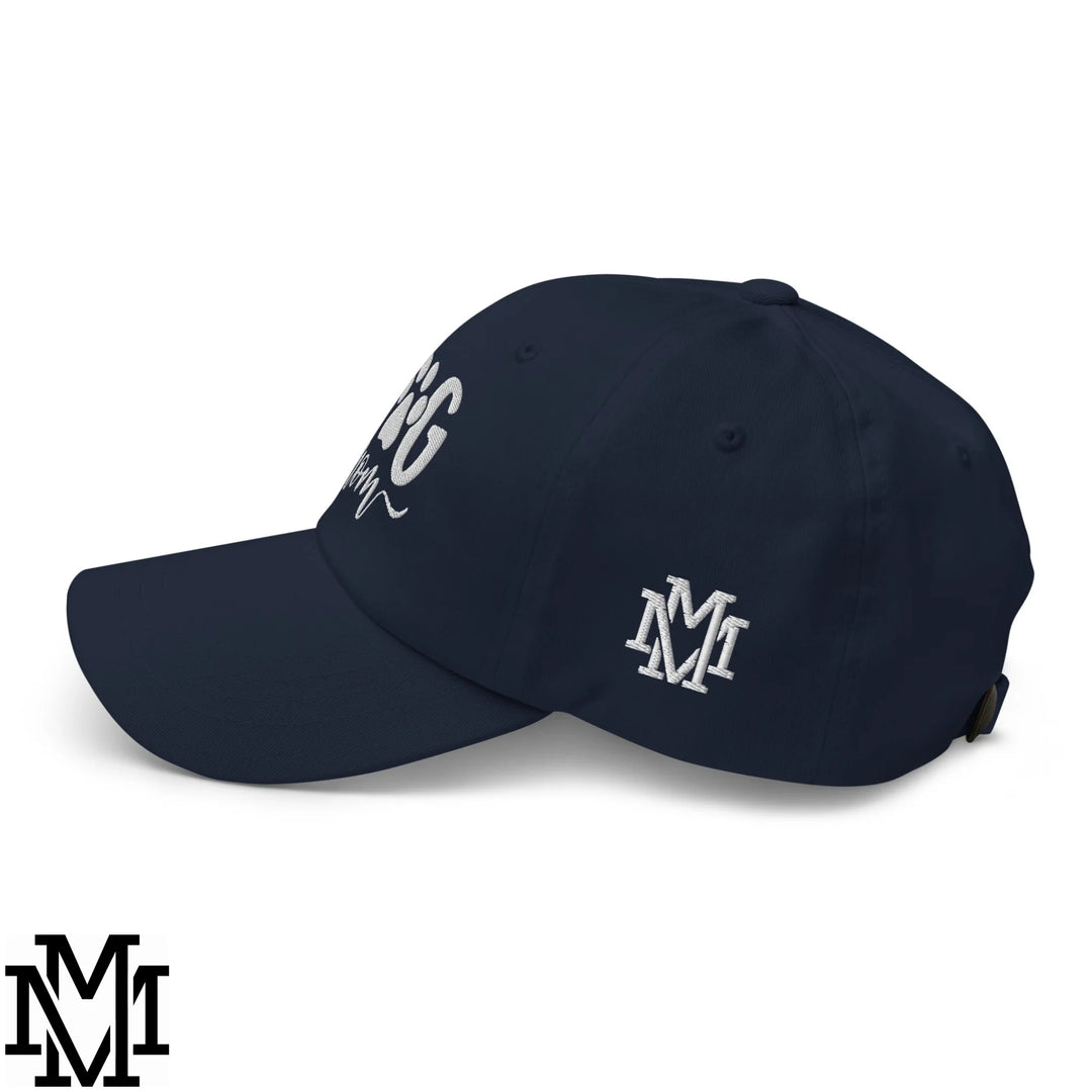Dog Mom Embroidered Unstructured Dad Hat - Navy