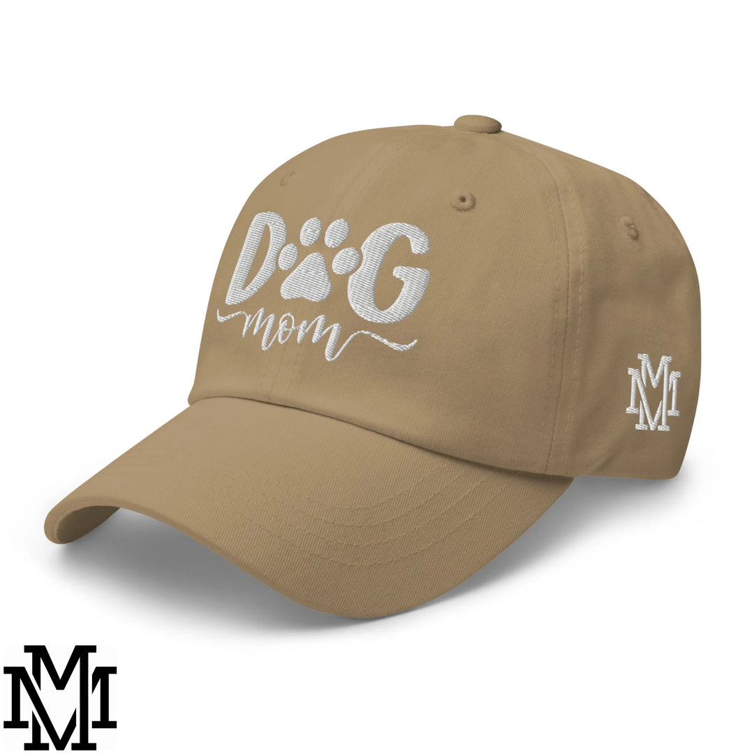 Dog Mom Embroidered Unstructured Dad Hat - Khaki