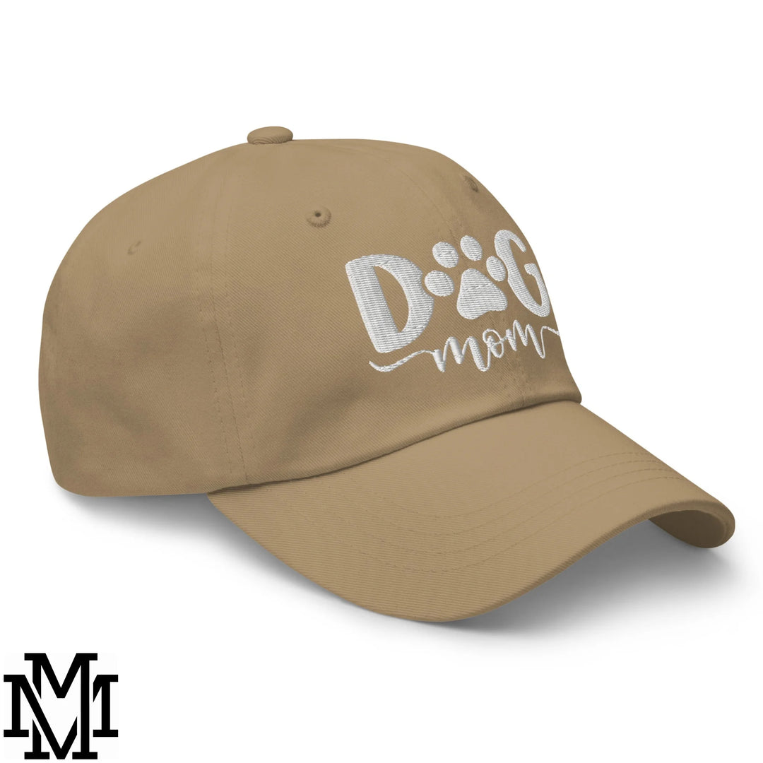 Dog Mom Embroidered Unstructured Dad Hat - Khaki