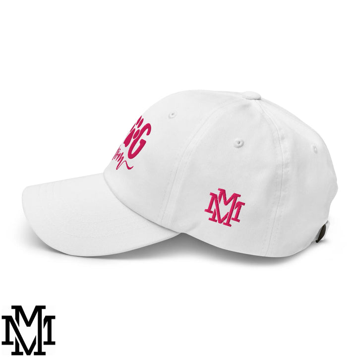 Dog Mom Embroidered Unstructured Dad Hat - White