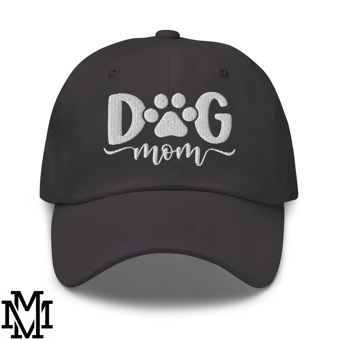 Dog Mom Embroidered Unstructured Dad Hat - Dark Grey