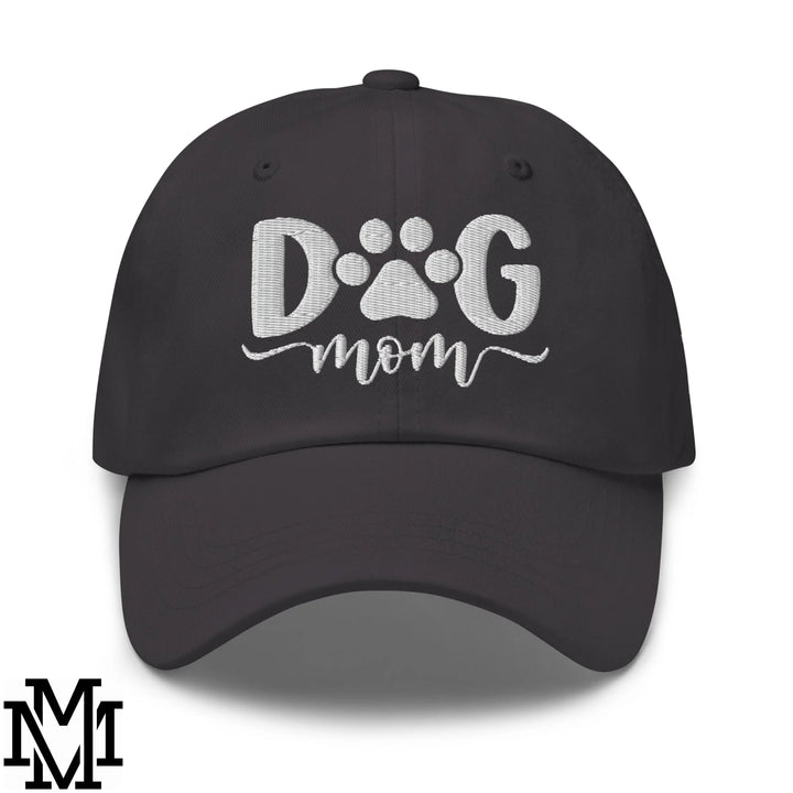Dog Mom Embroidered Unstructured Dad Hat - Dark Grey