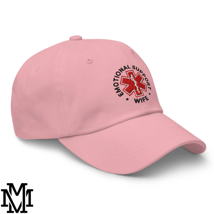 Emotional Support Wife Embroidered Unstructured Dad Hat - Pink