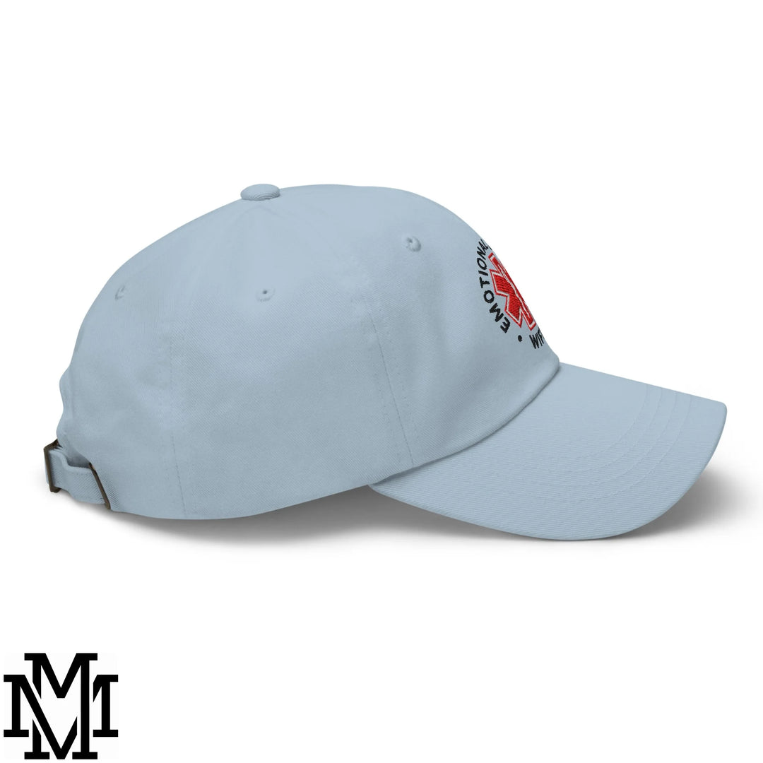 Emotional Support Wife Embroidered Unstructured Dad Hat - Light Blue