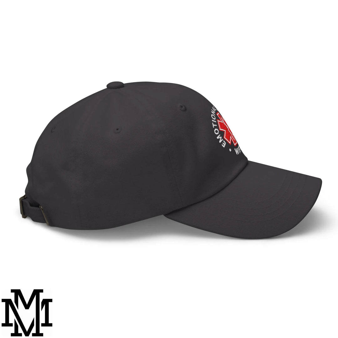 Emotional Support Wife Embroidered Unstructured Dad Hat - Dark Grey