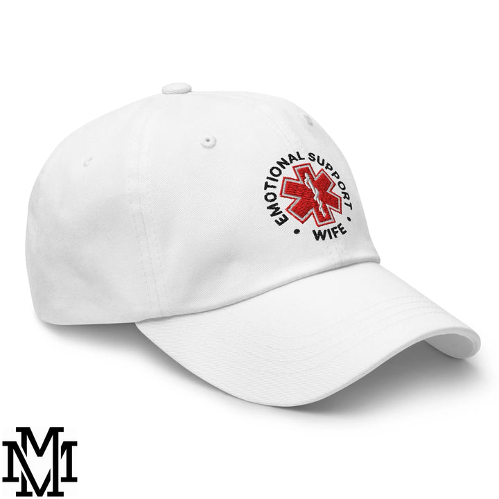 Emotional Support Wife Embroidered Unstructured Dad Hat - Light Blue