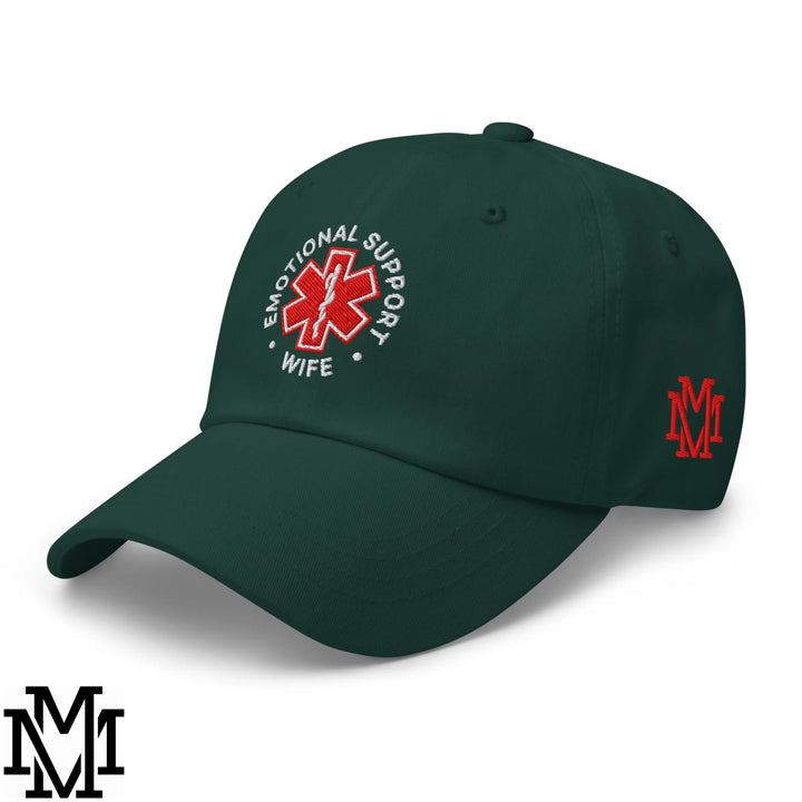 Emotional Support Wife Embroidered Unstructured Dad Hat - Spruce