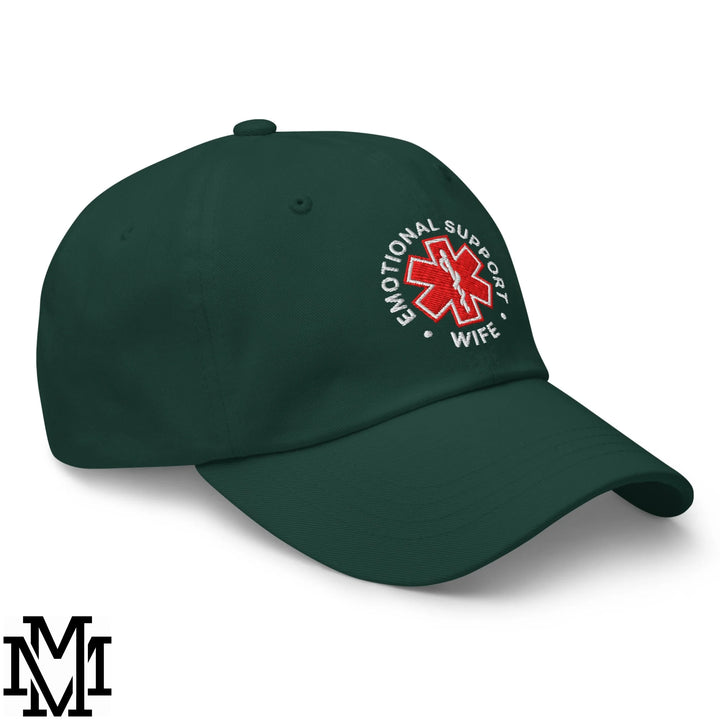 Emotional Support Wife Embroidered Unstructured Dad Hat - Spruce