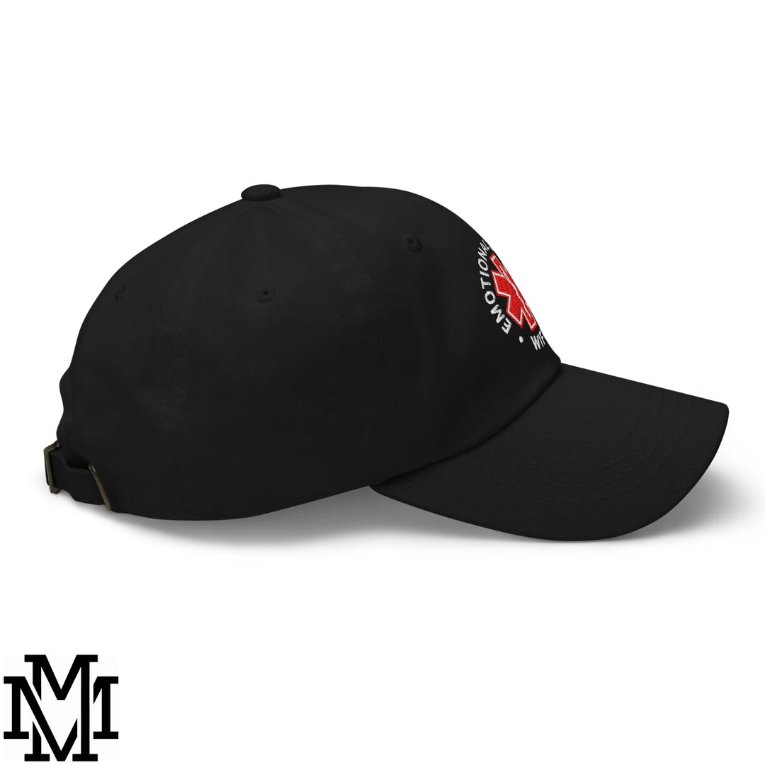 Emotional Support Wife Embroidered Unstructured Dad Hat - Black