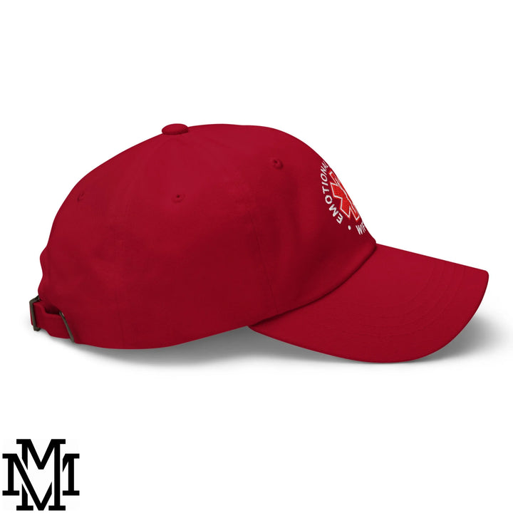 Emotional Support Wife Embroidered Unstructured Dad Hat - Cranberry
