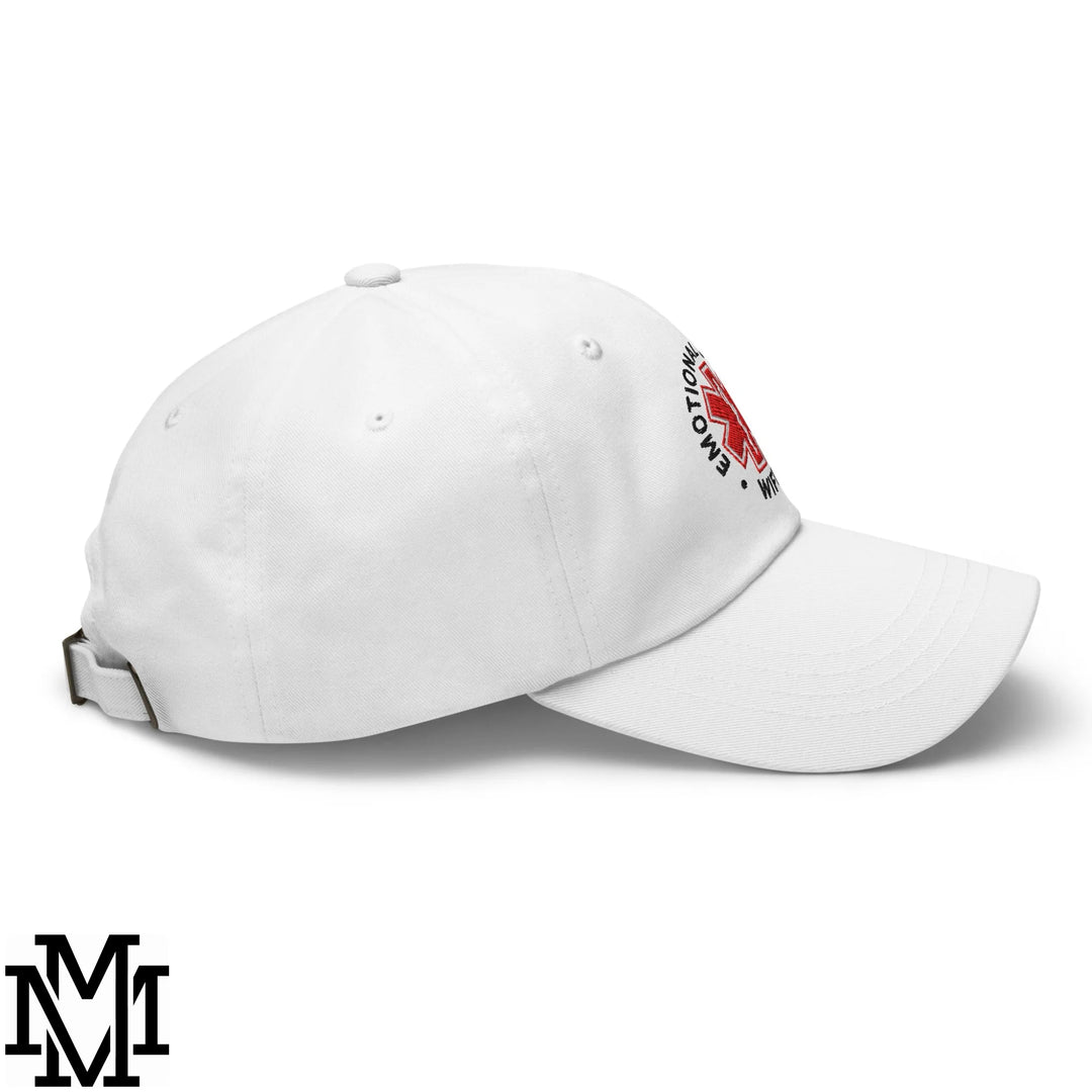 Emotional Support Wife Embroidered Unstructured Dad Hat - White