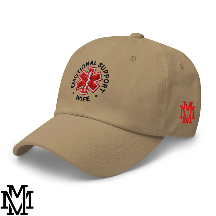 Emotional Support Wife Embroidered Unstructured Dad Hat - Khaki