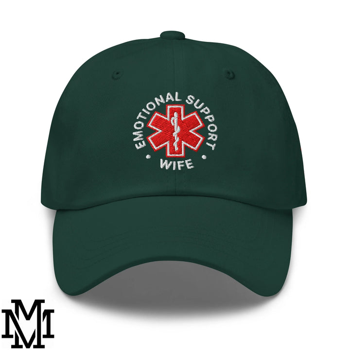 Emotional Support Wife Embroidered Unstructured Dad Hat - Spruce