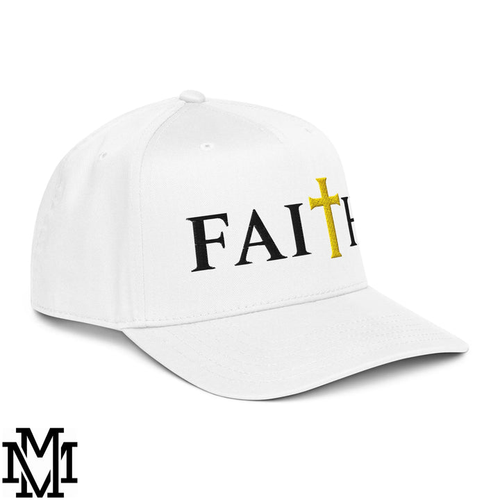 Faith Embroidered Baseball Snapback Hat - White