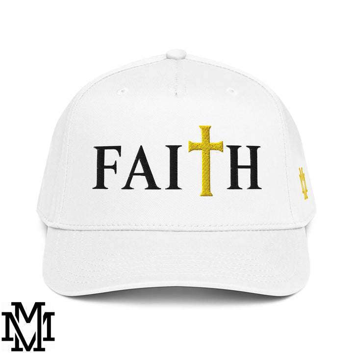 Faith Embroidered Baseball Snapback Hat - White