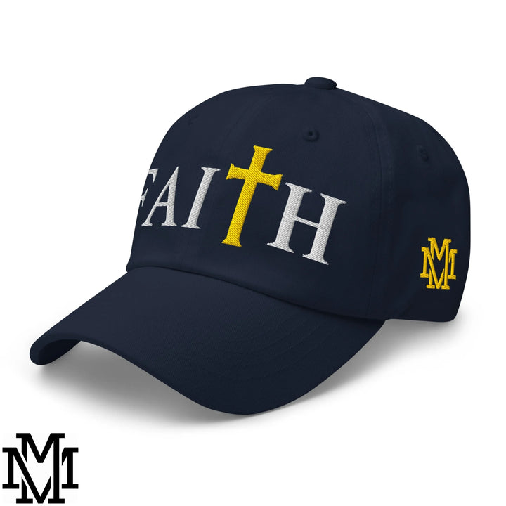Faith Embroidered Unstructured Dad Hat - Navy