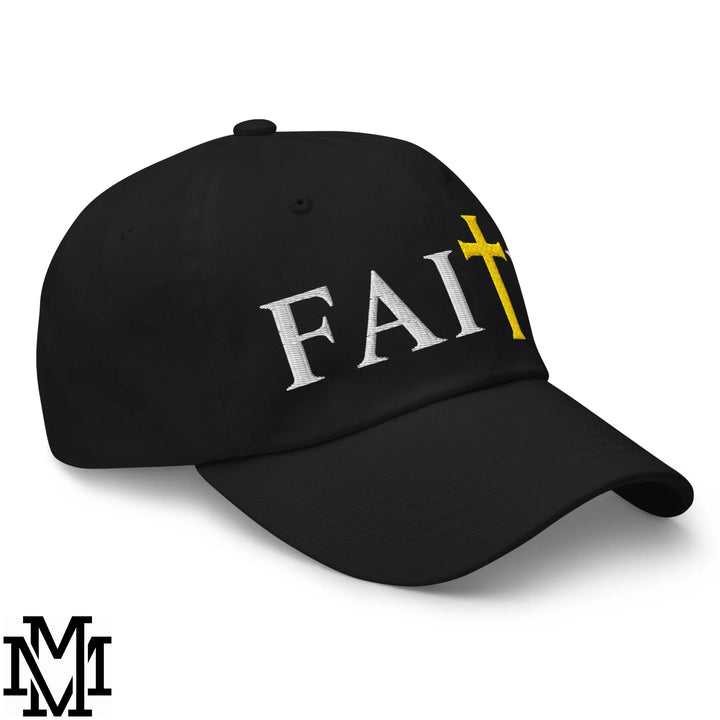 Faith Embroidered Unstructured Dad Hat - Black