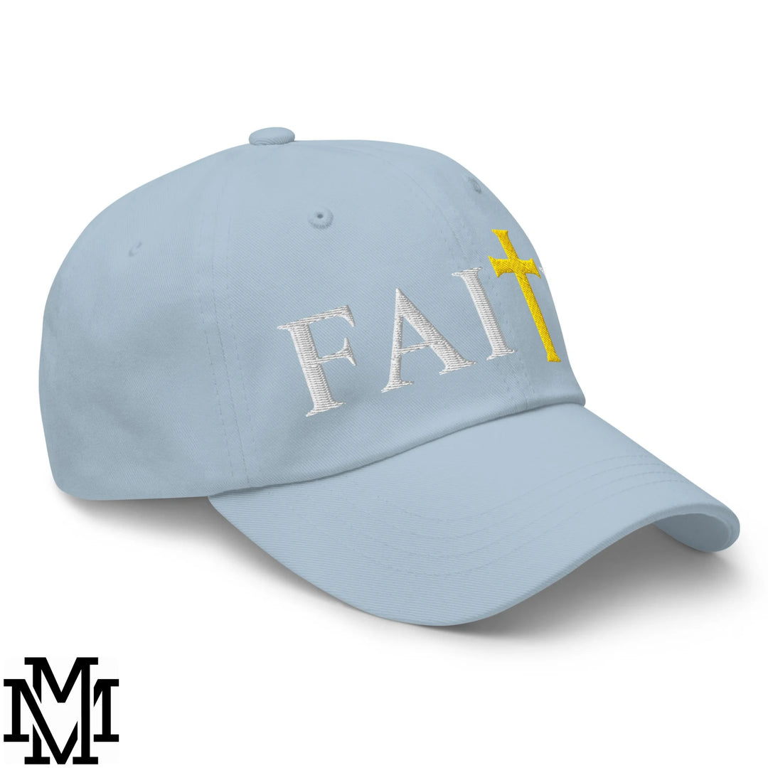 Faith Embroidered Unstructured Dad Hat - Light Blue