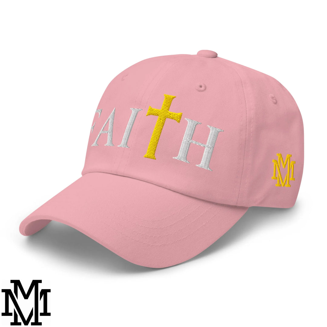 Faith Embroidered Unstructured Dad Hat - Pink
