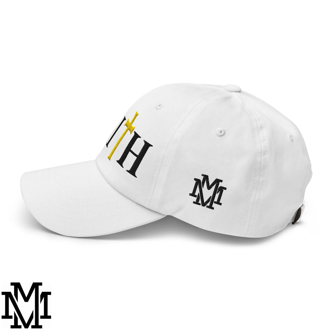 Faith Embroidered Unstructured Dad Hat - White