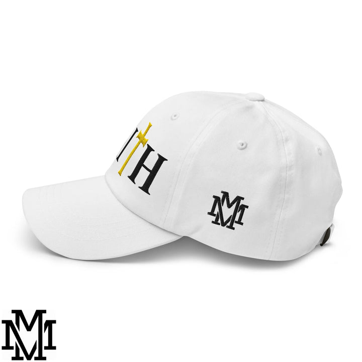 Faith Embroidered Unstructured Dad Hat - White