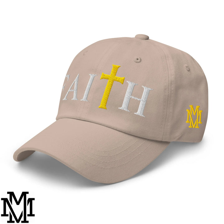 Faith Embroidered Unstructured Dad Hat - Stone