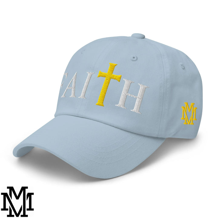 Faith Embroidered Unstructured Dad Hat - Light Blue
