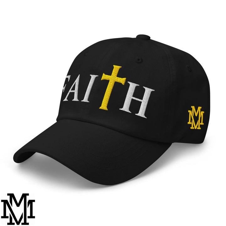 Faith Embroidered Unstructured Dad Hat - Black