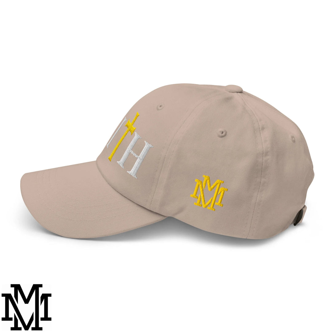 Faith Embroidered Unstructured Dad Hat - Stone