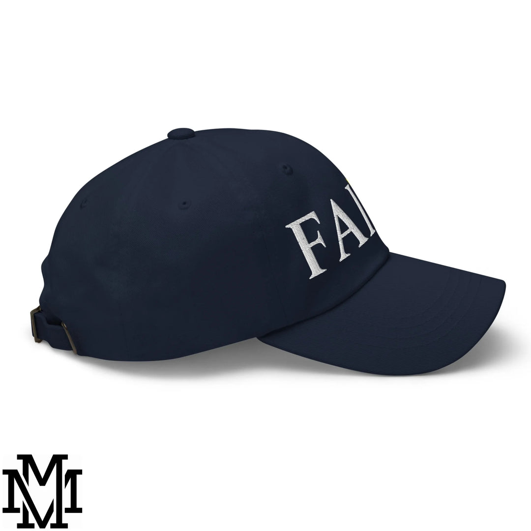 Faith Embroidered Unstructured Dad Hat - Navy