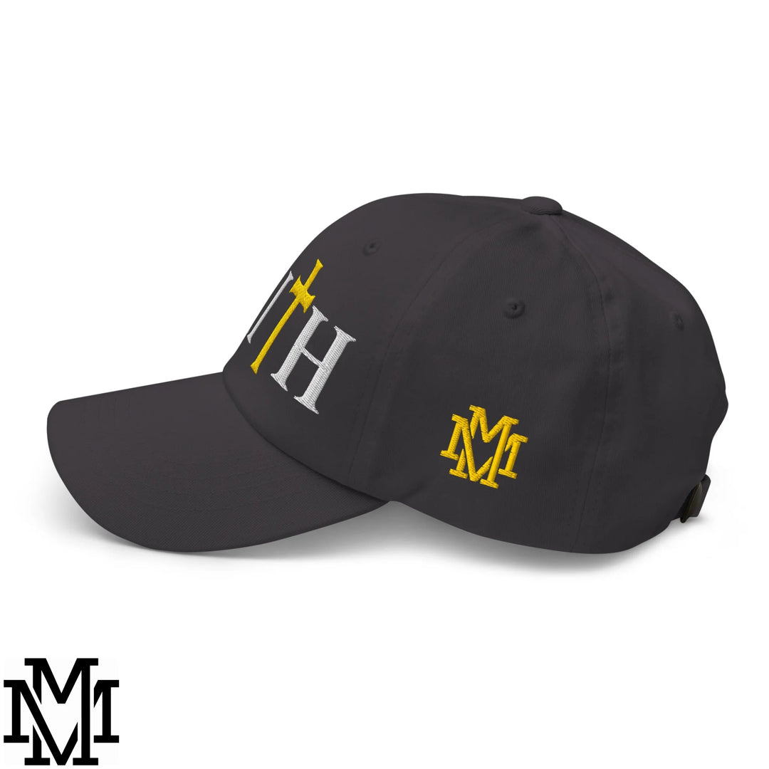 Faith Embroidered Unstructured Dad Hat - Dark Grey
