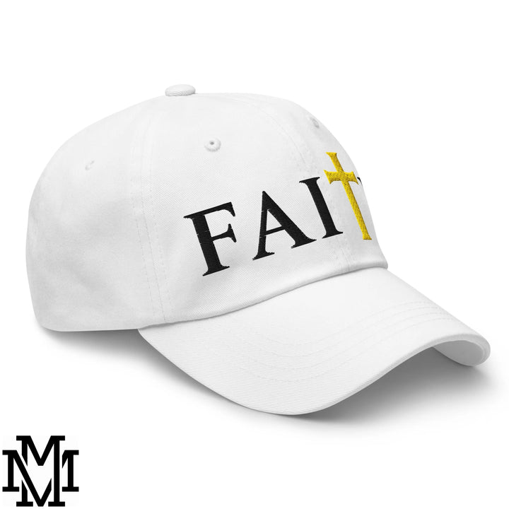 Faith Embroidered Unstructured Dad Hat - White