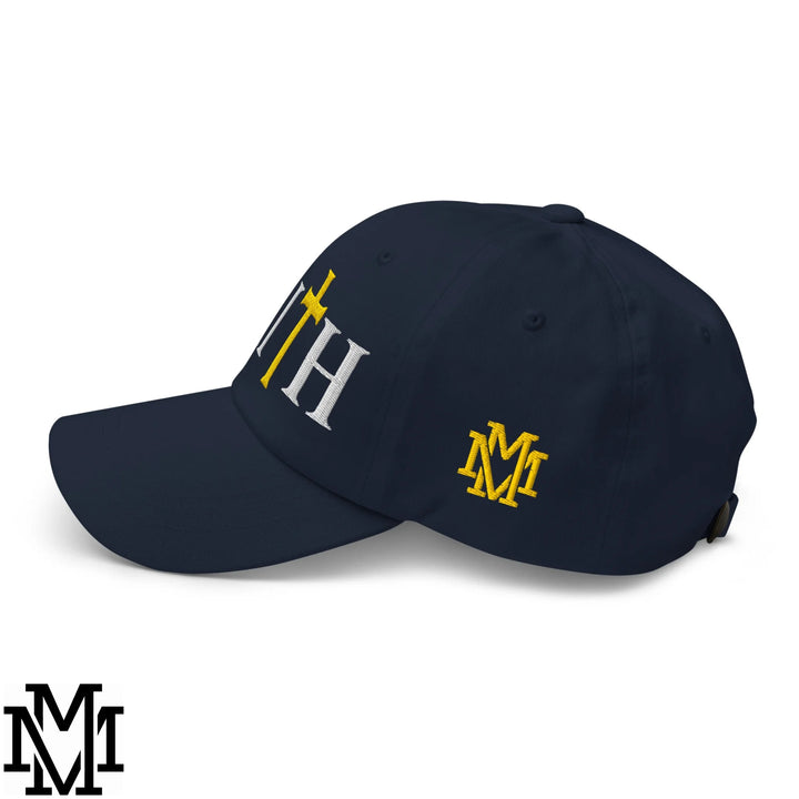 Faith Embroidered Unstructured Dad Hat - Navy