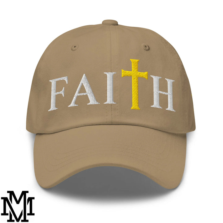 Faith Embroidered Unstructured Dad Hat - Khaki