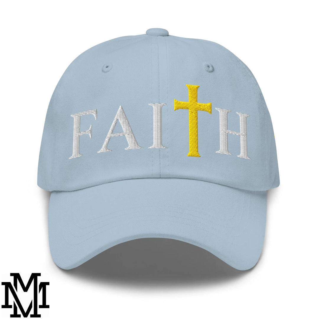 Faith Embroidered Unstructured Dad Hat - Light Blue