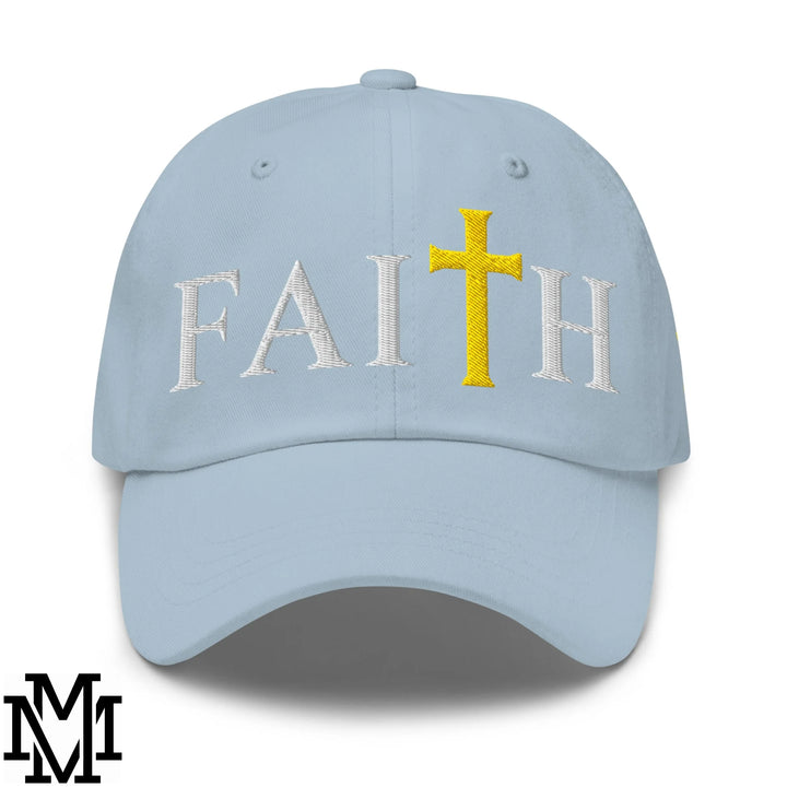 Faith Embroidered Unstructured Dad Hat - Light Blue