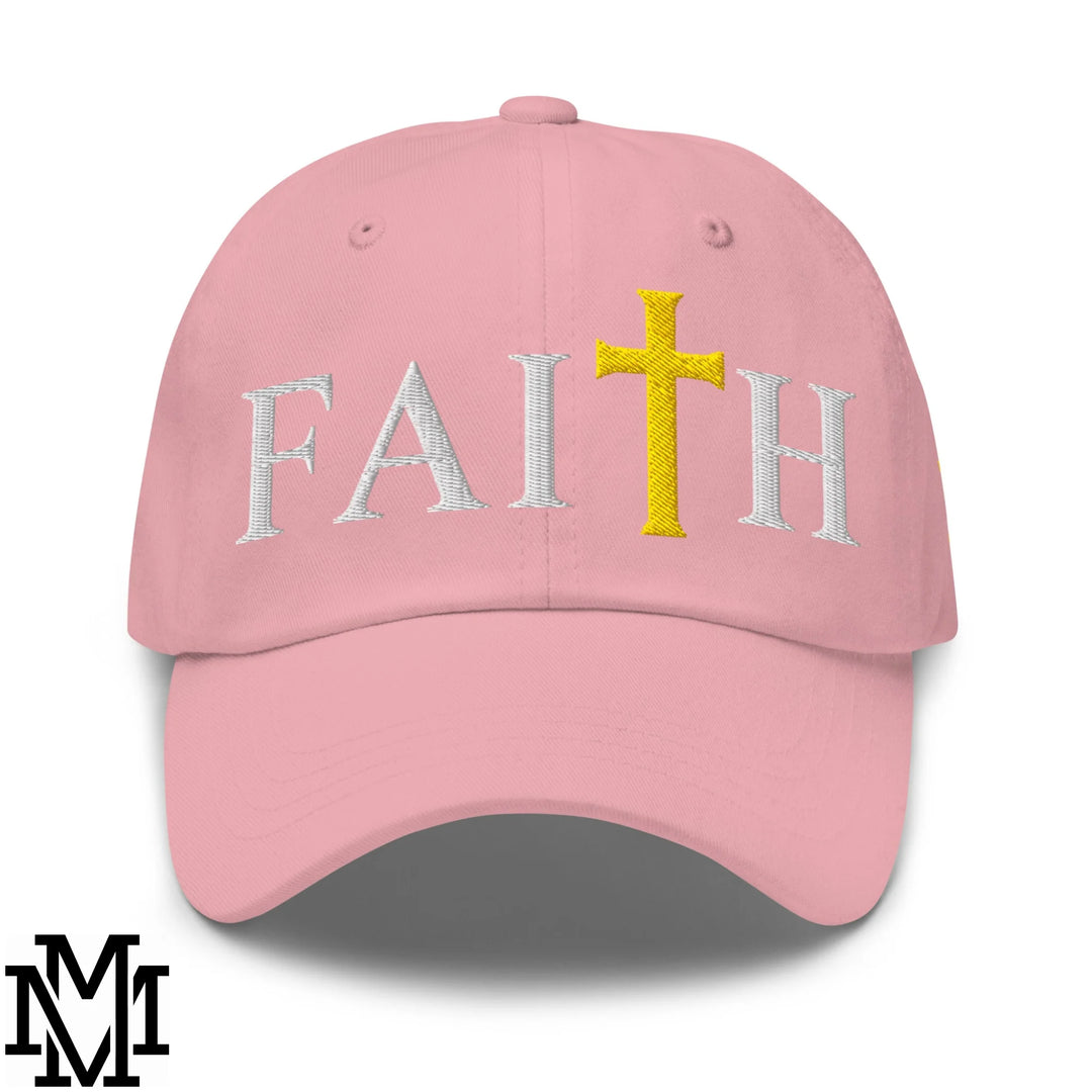Faith Embroidered Unstructured Dad Hat - Pink