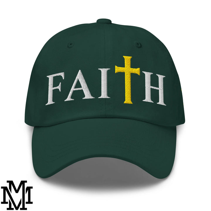 Faith Embroidered Unstructured Dad Hat - Spruce