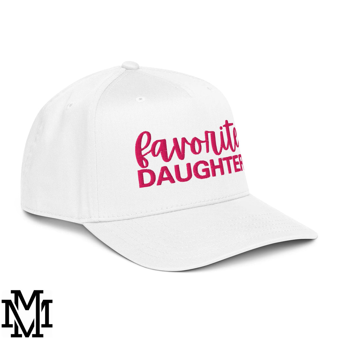 Favorite Daughter Embroidered Baseball Snapback Hat - White