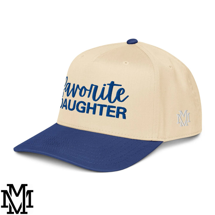 Favorite Daughter Embroidered Baseball Snapback Hat - Royal Natural