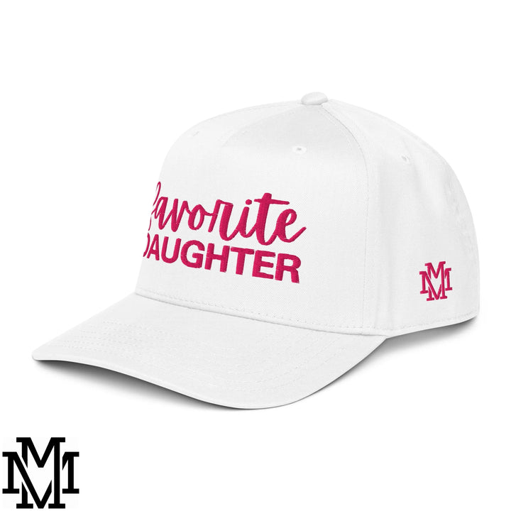 Favorite Daughter Embroidered Baseball Snapback Hat - White