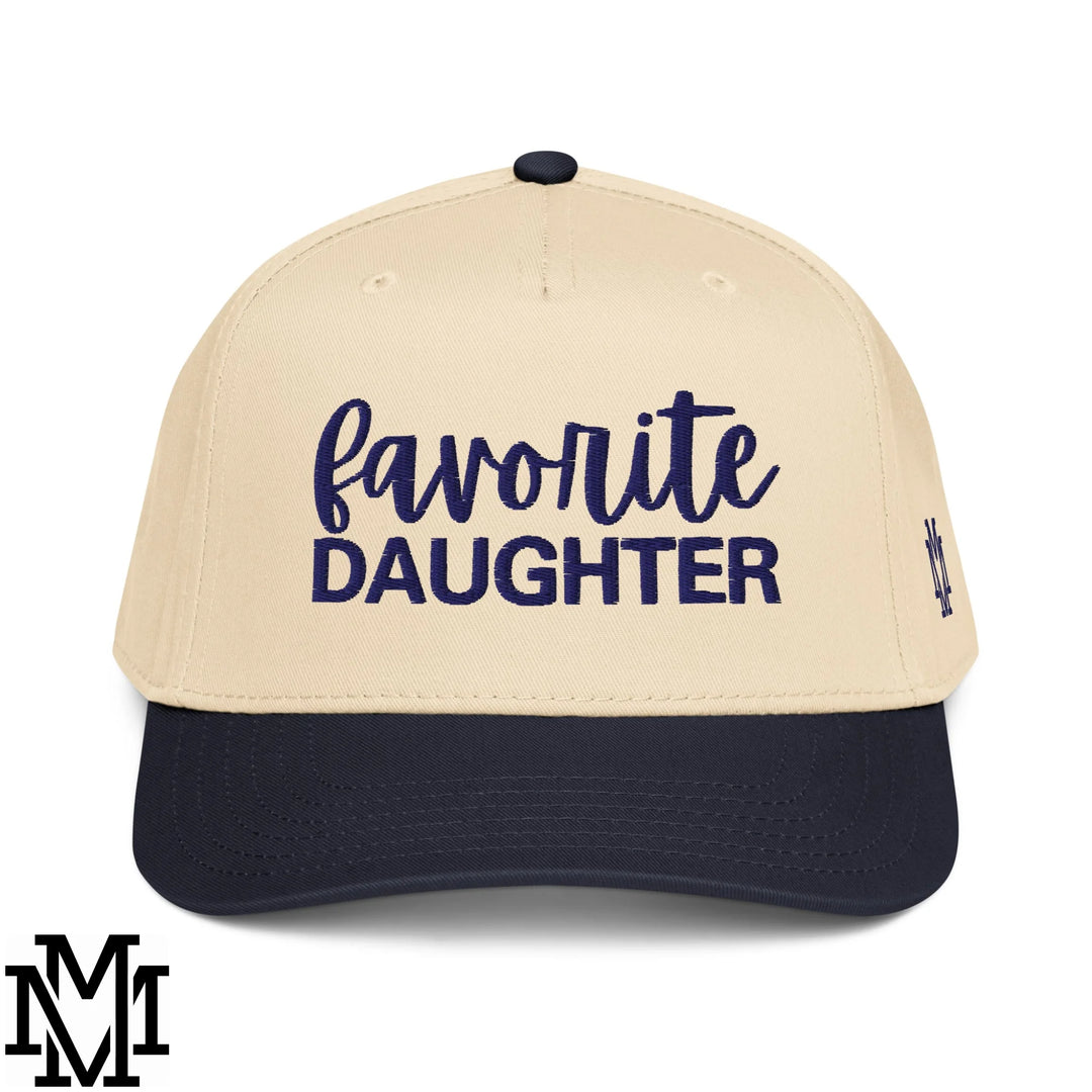 Favorite Daughter Embroidered Baseball Snapback Hat - Navy Natural