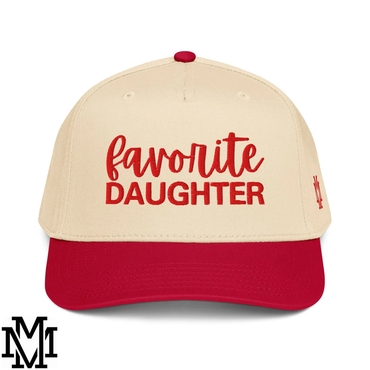 Favorite Daughter Embroidered Baseball Snapback Hat - Red Natural