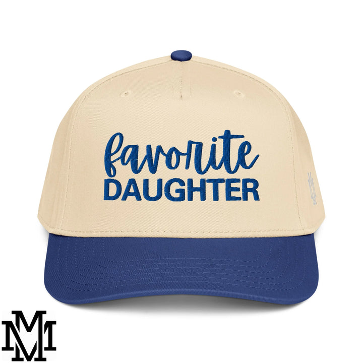 Favorite Daughter Embroidered Baseball Snapback Hat - Royal Natural
