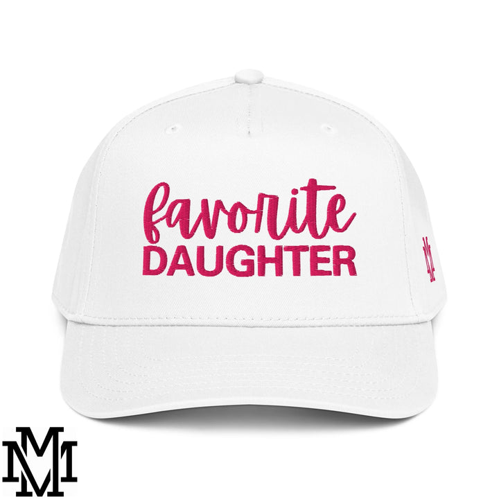 Favorite Daughter Embroidered Baseball Snapback Hat - White