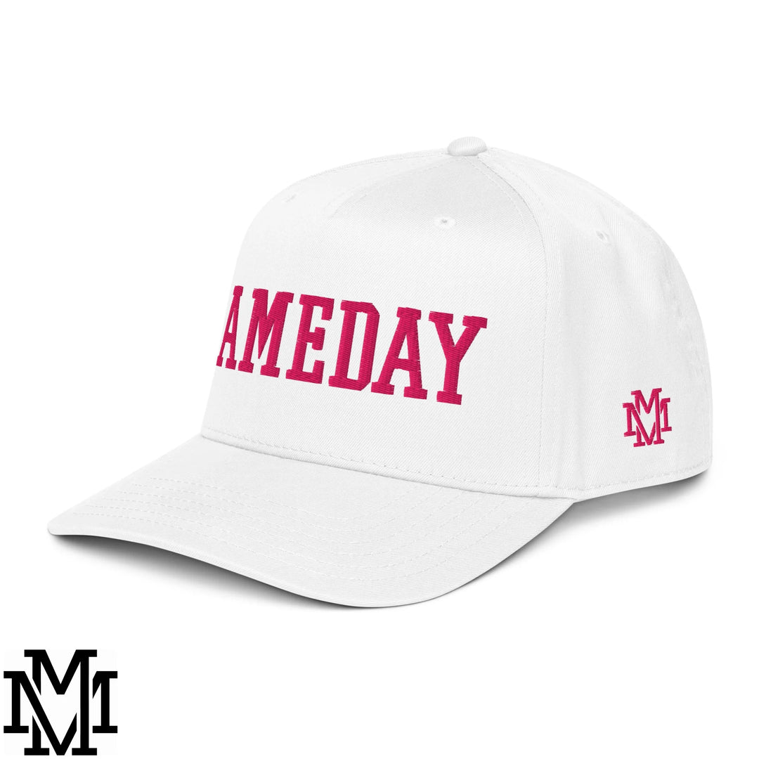 Gameday Embroidered Baseball Snapback Hat - White
