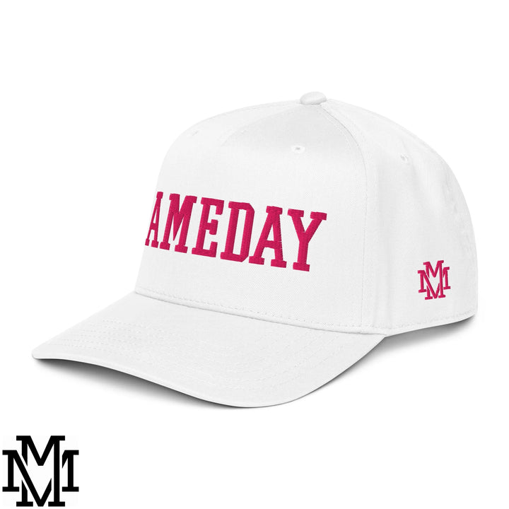 Gameday Embroidered Baseball Snapback Hat - White
