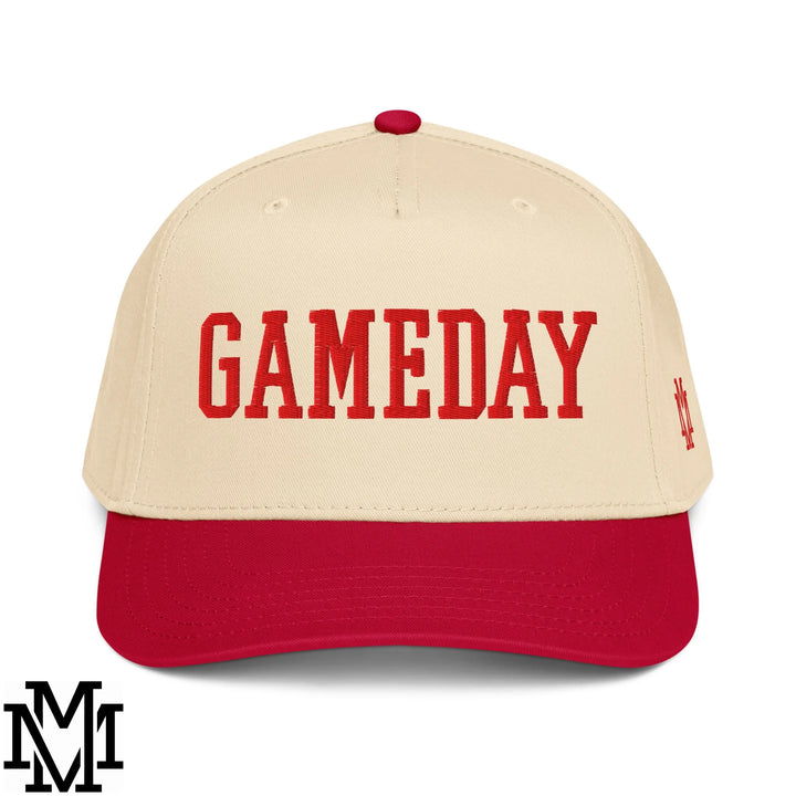 Gameday Embroidered Baseball Snapback Hat - Red Natural