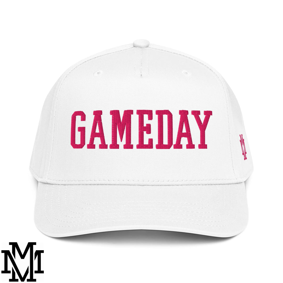 Gameday Embroidered Baseball Snapback Hat - White